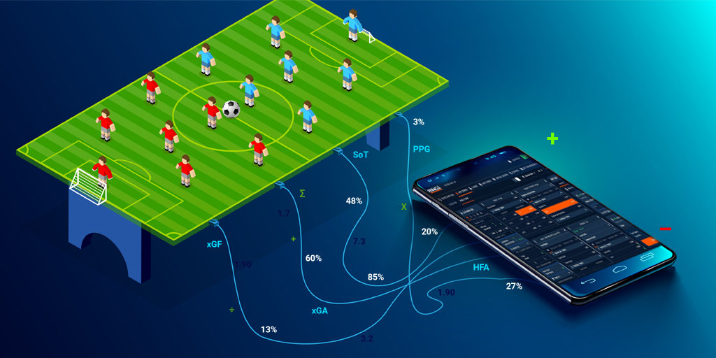 Futebol de futebol móvel. partida de jogo de aposta esportiva online